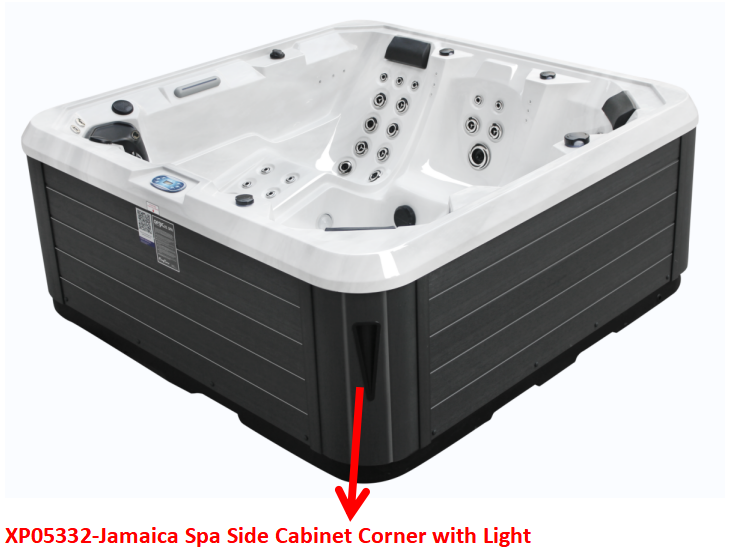 XP05332-Jamaica Spa Side Cabinet Corner with Light