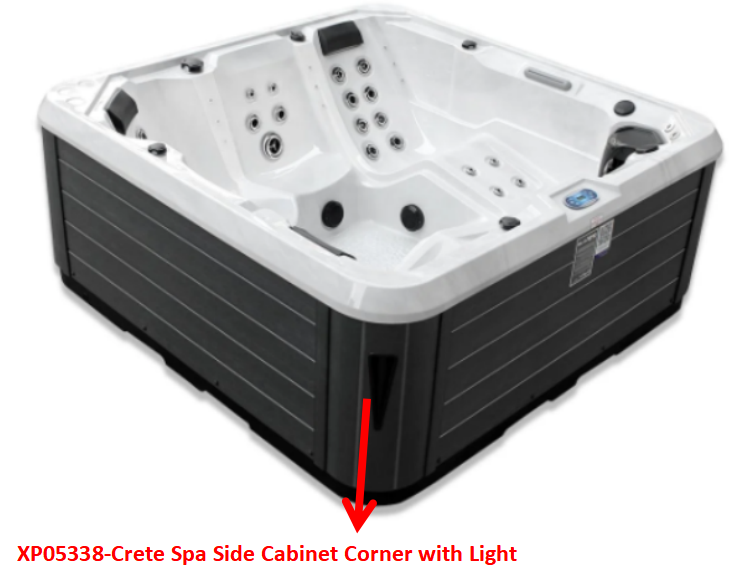 XP05338-Crete Spa Side Cabinet Corner with Light